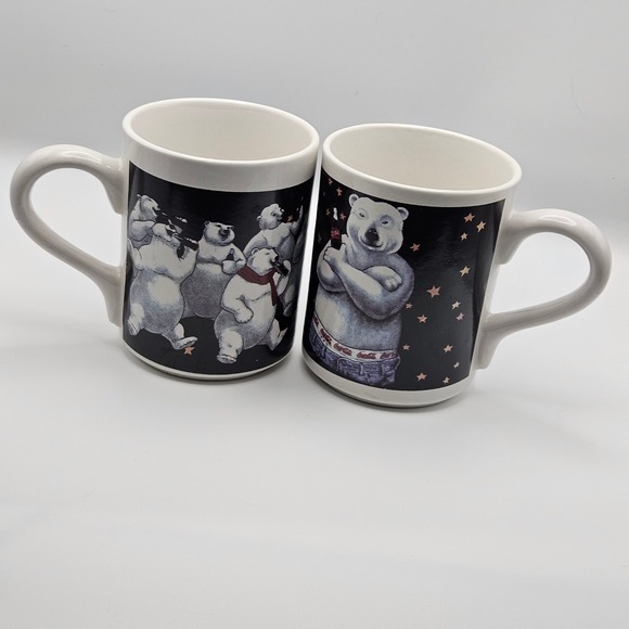 Coca-Cola Polar Bear Mugs‎ Set of 2 Collectible Holiday Decor